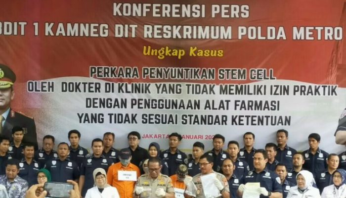 Polisi Ungkap Praktik Stem Cell Ilegal di Kemang, Pelaku Raup Untung Hingga Rp 10 Miliar