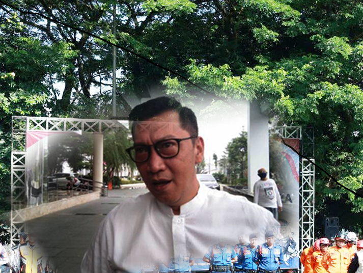 Apel Gabungan Penertiban Alat Peraga Sosialisasi Jelang Pemilu Serentak 2024 di Lapangan Satpol PP Kec. Setu