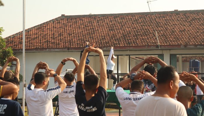 Lapas Kelas IIA Serang Gelar Senam Bersama, Jaga Kebugaran dan Semangat Warga Binaan