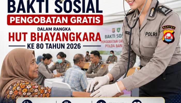Polda Banten Gelar Pengobatan Gratis untuk Warga Sambut Hari Bhayangkara ke-80