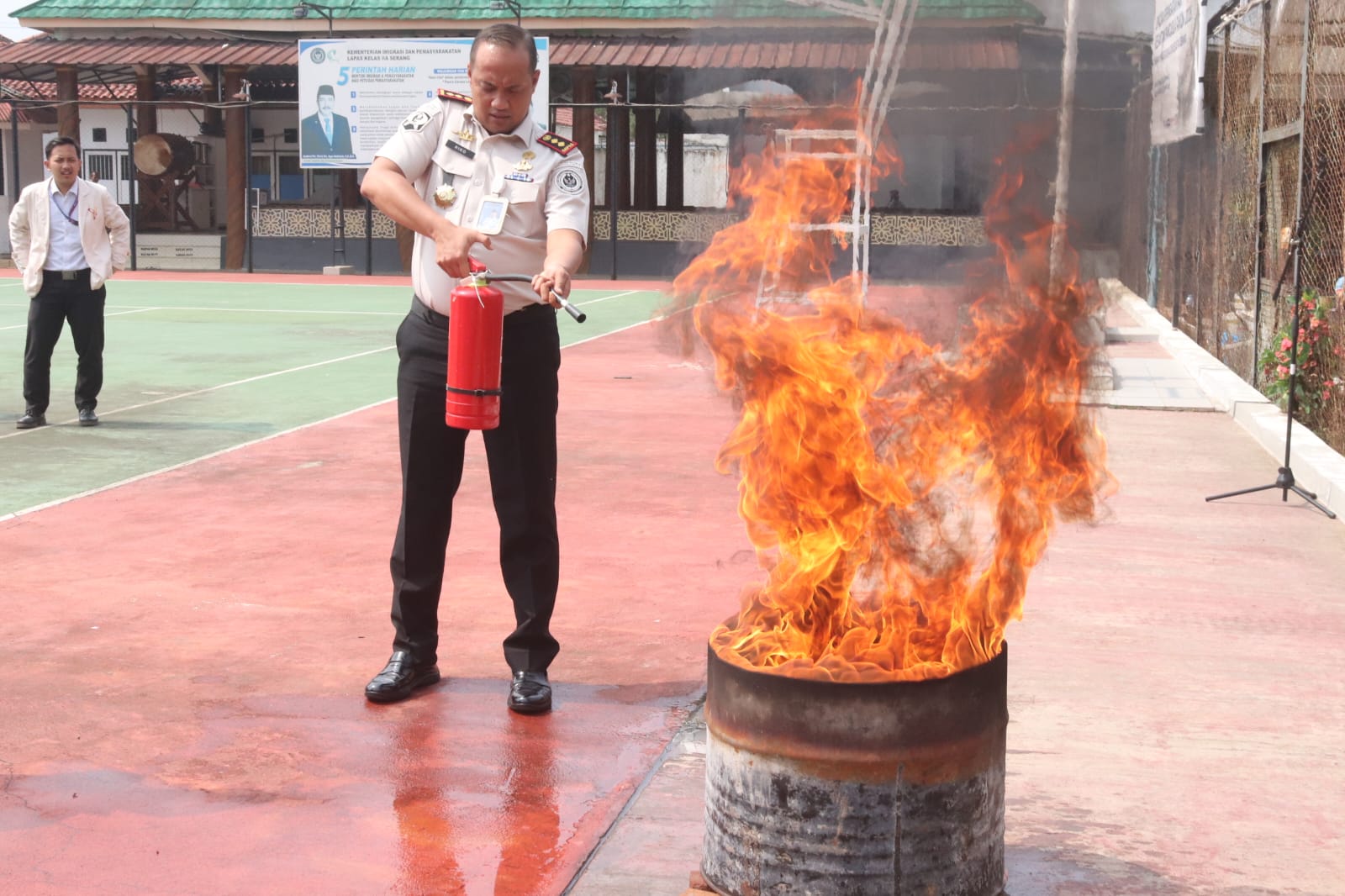 Lapas Serang Gandeng Damkar Sosialisasi Penanggulangan Kebakaran